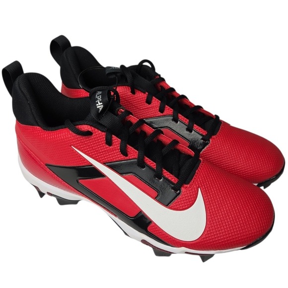 Nike Alpha Menace 4 Shark Football Cleats Mens 8.5 Red Black Molded NEW main image 6